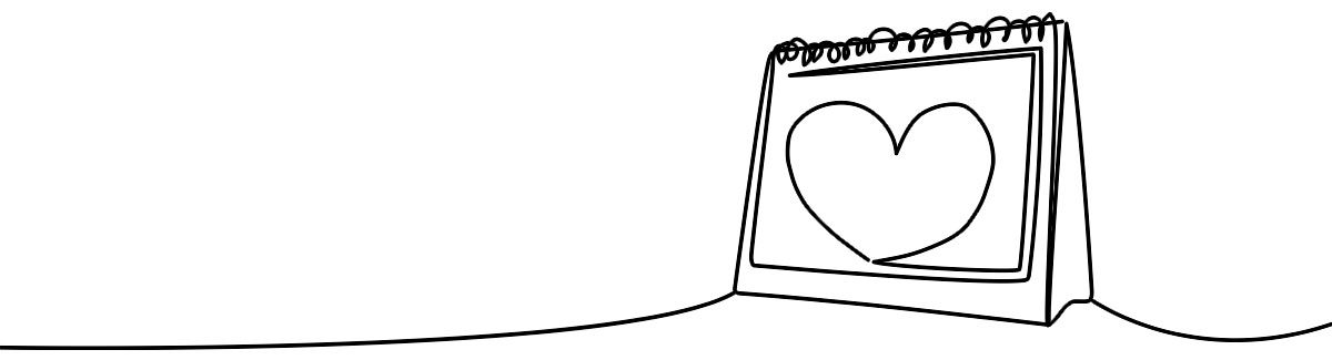 Heart on calendar illustration