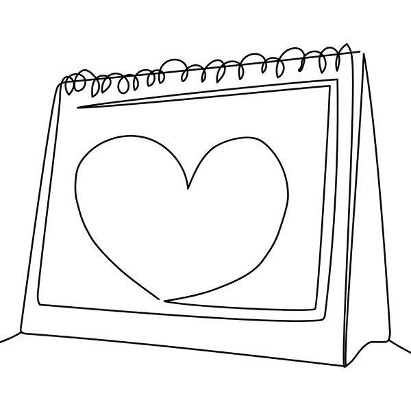 Heart on calendar